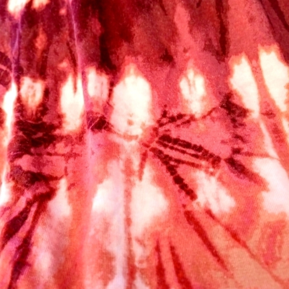Style & Co pl Raspberry Tie Dye Elastic Neckline Long Sleeves Ruffle Hem… - Picture 2 of 12